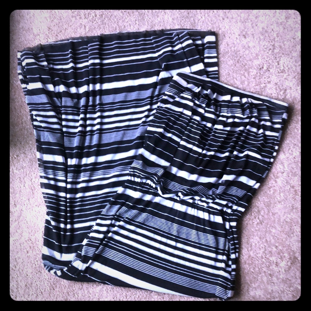 Long black & white XS dress